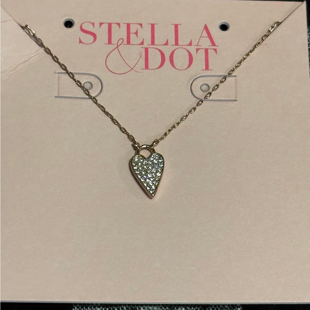 Reversible pave heart necklace- new from display